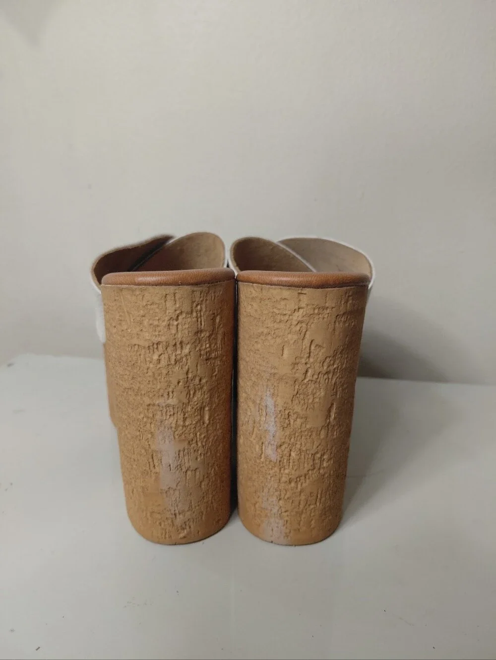 Steve Madden Saffron White Cork Platform Mule Sandals Size 8